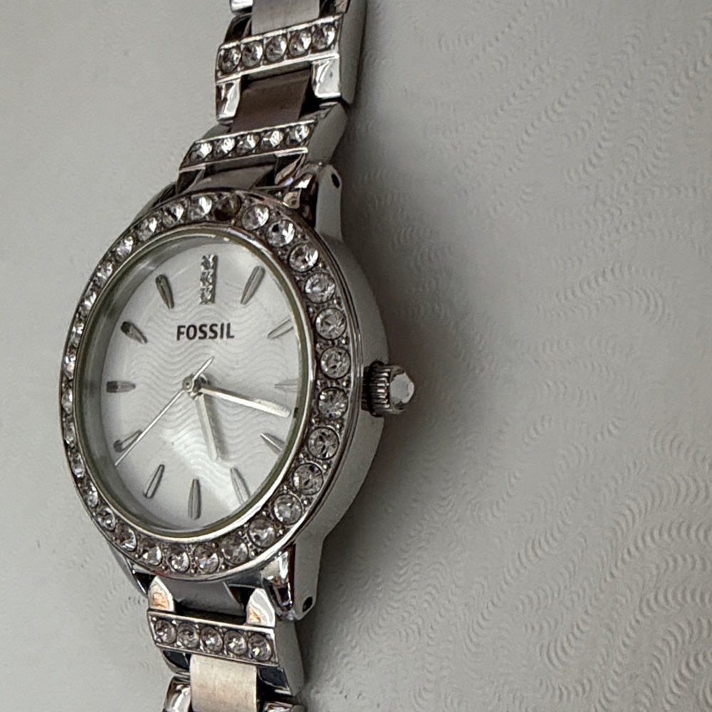 Fossil Women's Silver Crystal-Accented Watch - Picture 4 of 5